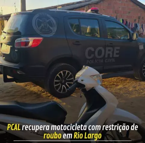 PCAL recupera motocicleta com restrição de roubo em Rio Largo